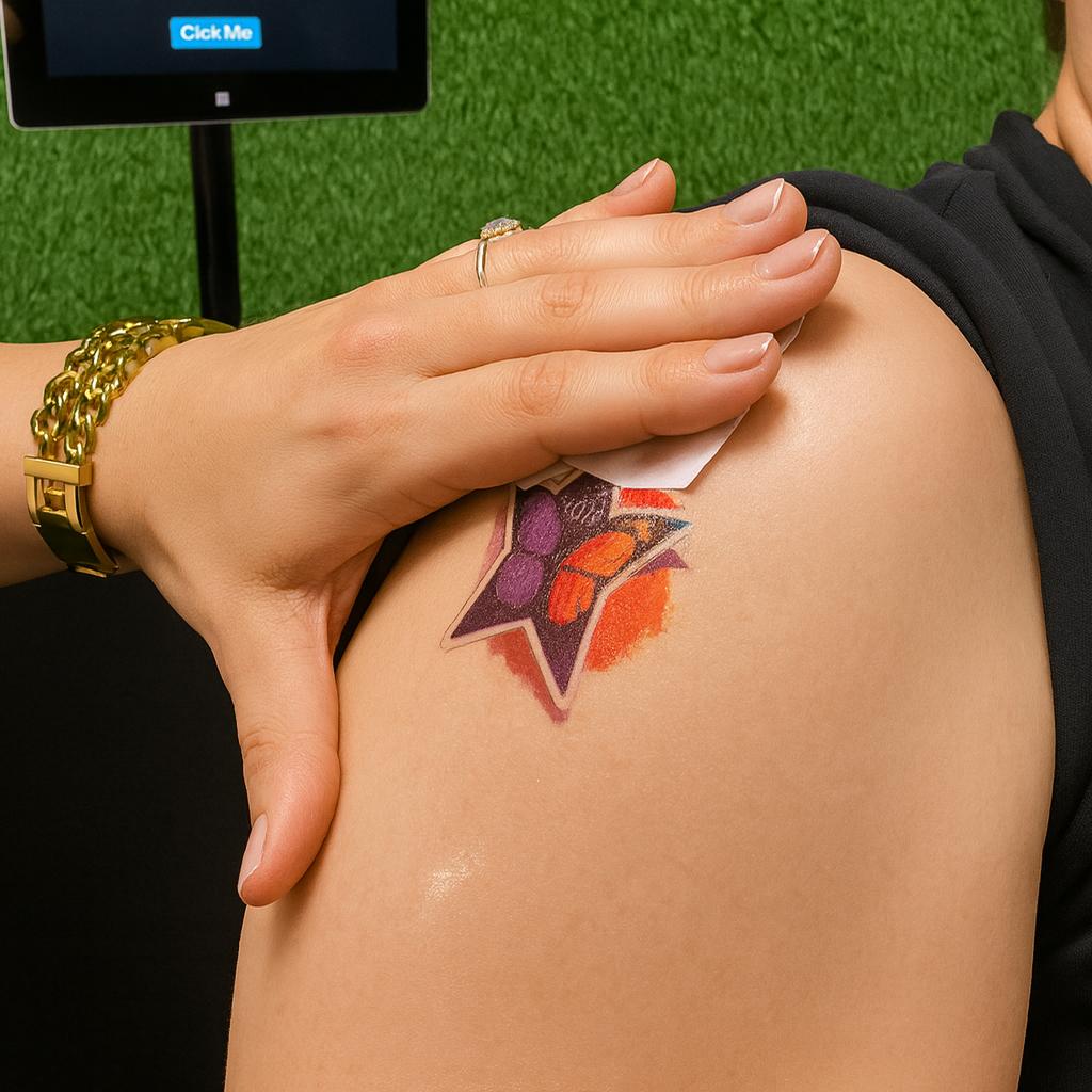 Guests creating their own AI Tattoos at exhibition in Dubai